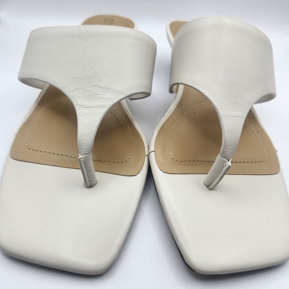 Chico's White Leather Thong Sandals